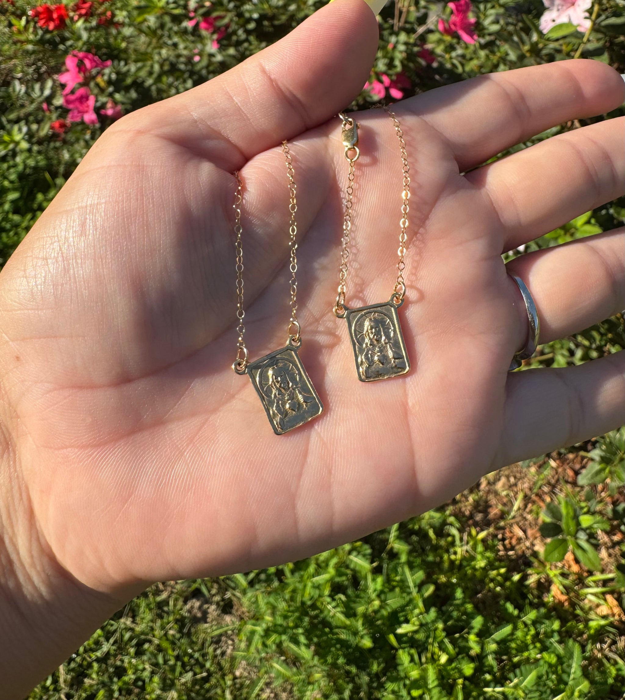 Scapular Catholic Jewelry for Women Sacred Heart Immaculate