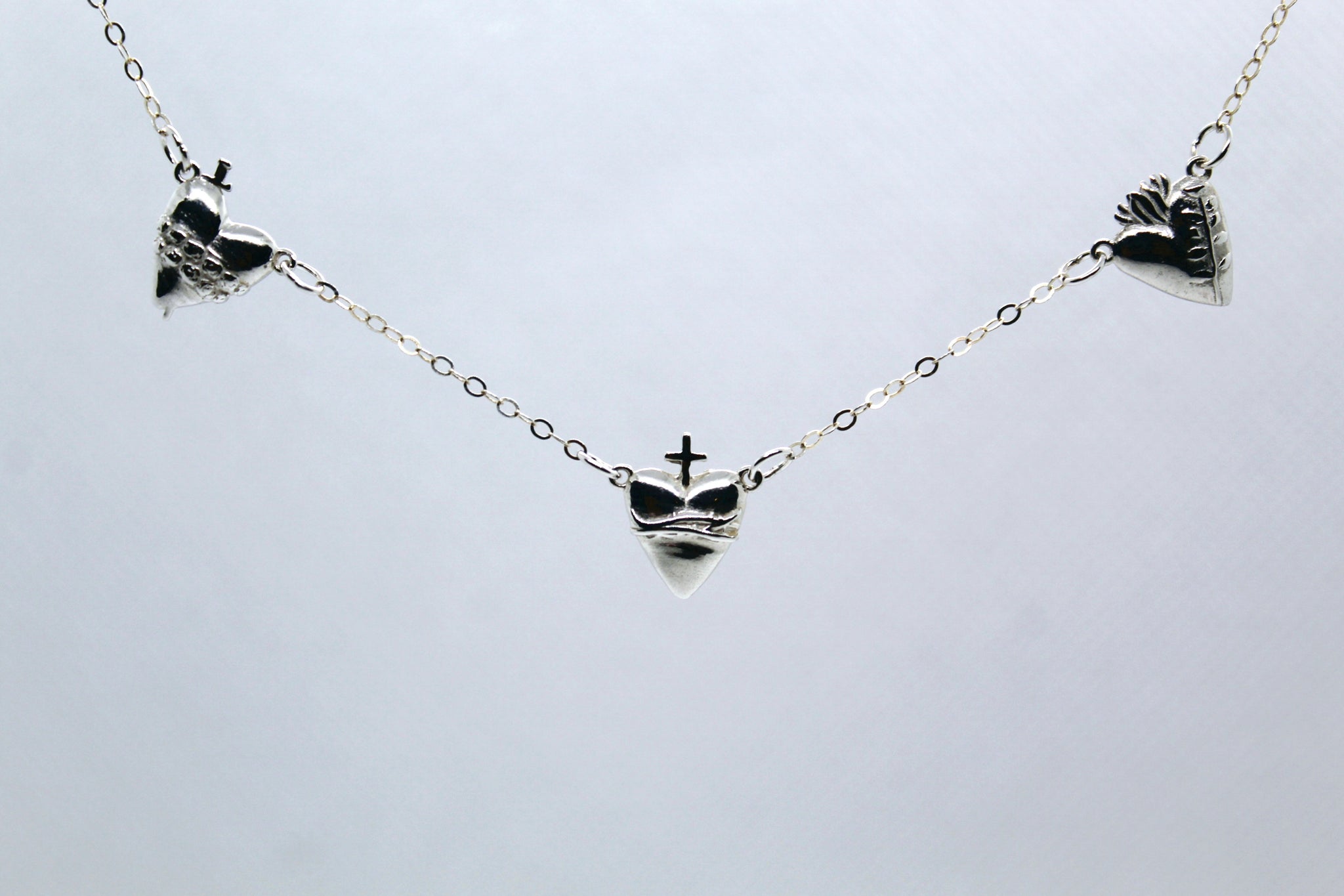 Three Hearts Silver Necklace – The Little Catholic