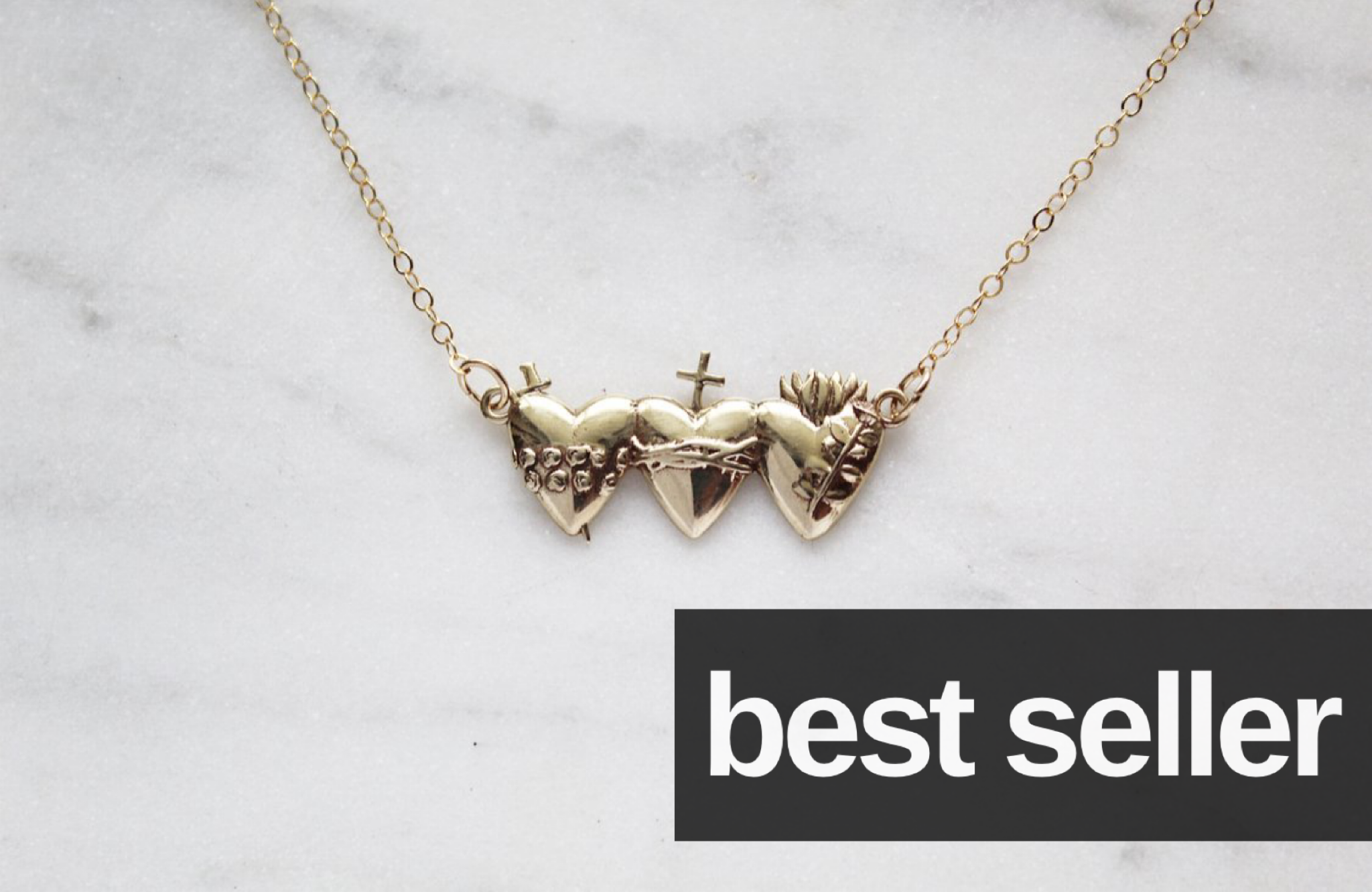 Catholic Necklace Holy Family Hearts Jewelry Immaculate Heart