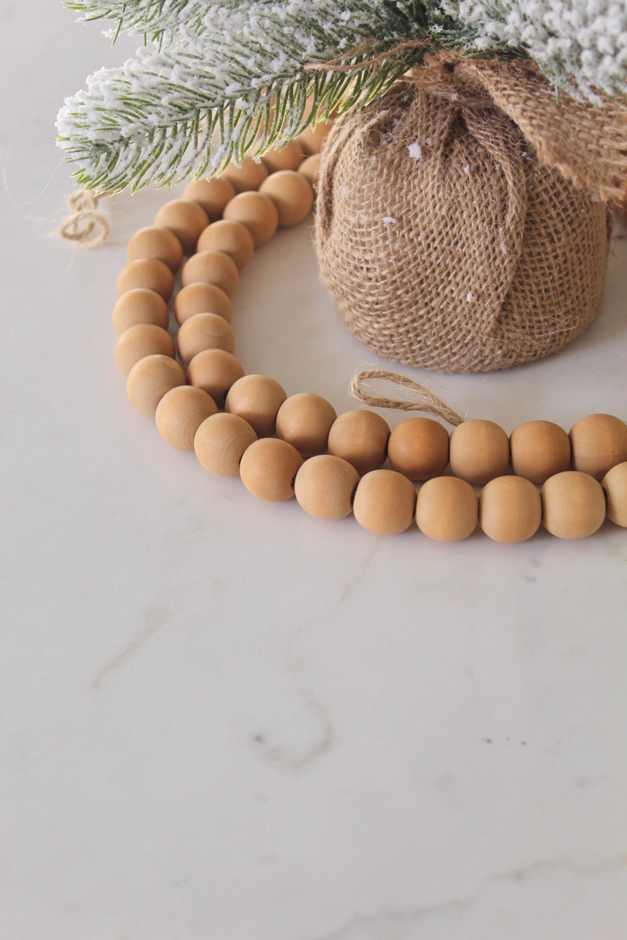 Wooden bead garland- coastal Home decor – The Little Catholic