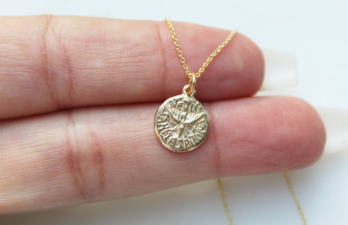 Solid Gold Coin Necklace, 14k Gold Necklace, Gold Coin Pendant Necklace,  Antique Necklace, British Coin Gold Necklace, 14k Gold Necklace -   Denmark