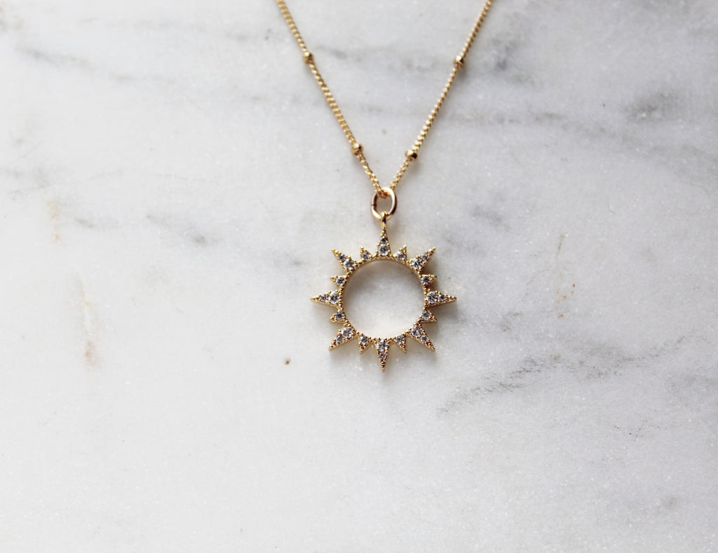 Sunburst Necklace minimalist jewelry – The Little Catholic