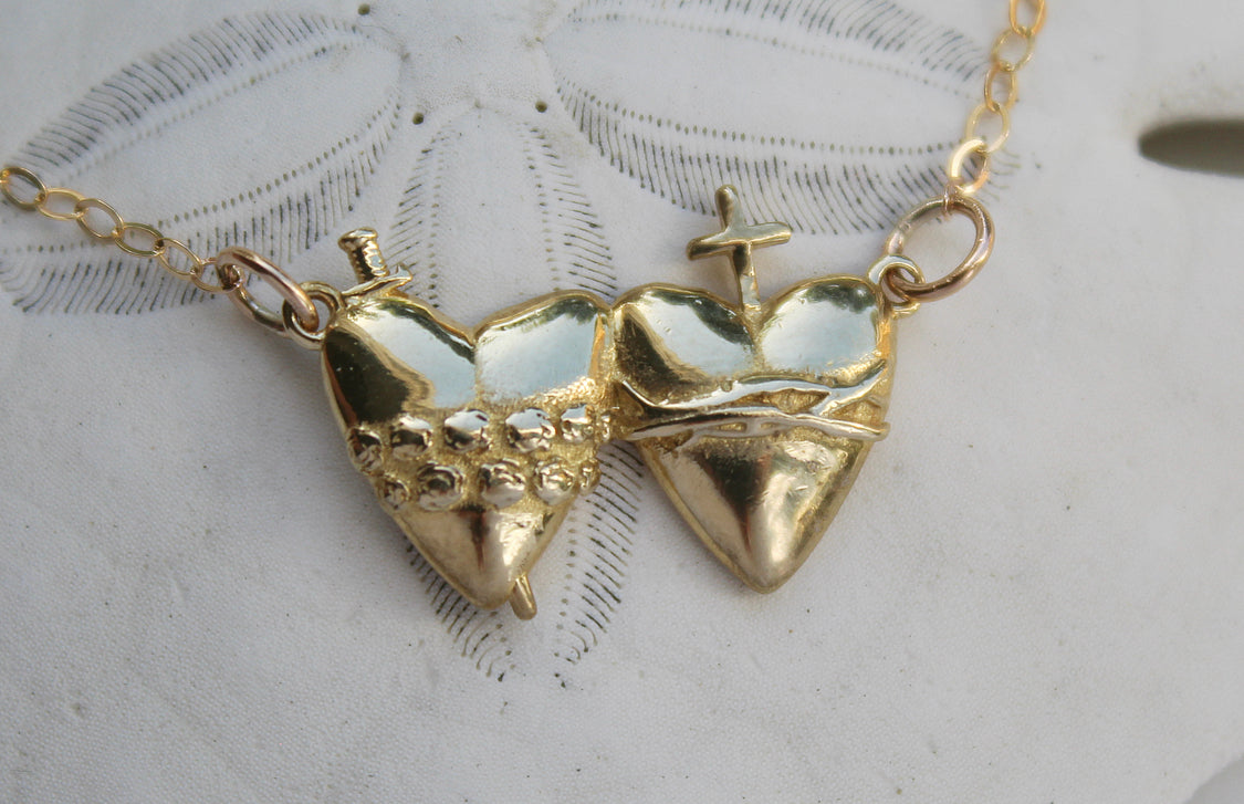 Sacred Heart and Immaculate Heart Jewelry Holy Family Heart